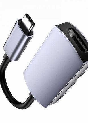 Адаптер usb c к hdmi hoco ua20 для ноутбуков и мобильных устройств 4k 30hz алюминиевый сплав серый