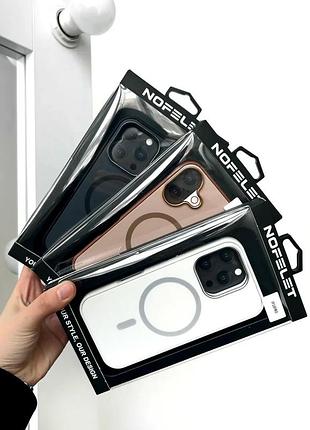 Чехол противоударный nofelet tech magsafe case для iphone 16 pro max черный с защитой камеры 6
