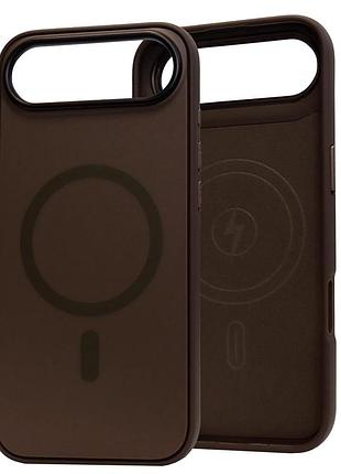 Чехол nofelet tech magsafe case для iphone 17 air коричневый с защитой камеры и усиленными углами