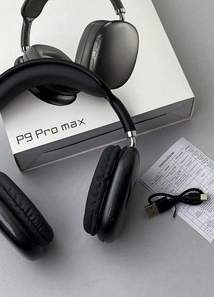 Bluetooth наушники p9 черные беспроводные для музыки и звонков с качественным звуком и микрофоном