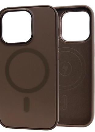 Чехол противоударный nofelet tech magsafe case для iphone 14 pro коричневый с защитой камеры