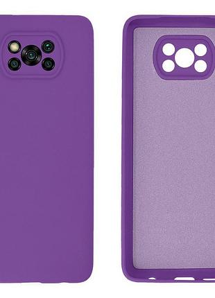 Чехол silicone case camera protective для xiaomi poco x3 (14) фиолетовый purple