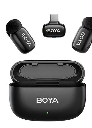 Бездротовий мікрофон boya mini-15 для блогерів та стримерів з шумоподавленням та голосовими ефектами