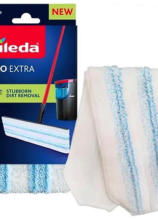 Сменная насадка для плоской швабры vileda h2pro из микрофибры для мытья пола белая/красная