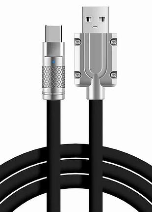 Кабель usb c 2a 1м для зарядки та передачі даних сумісний зі смартфонами планшетами чорний