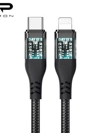 Кабель usb c to lightning 27w для зарядки и передачи данных 1.2 м черный быстрое зарядное устройство