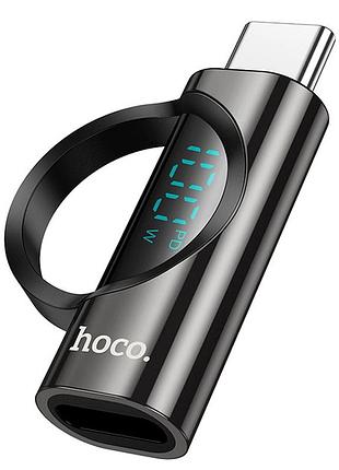 Адаптер usb c hoco ua32 male to female для подключения дисплеев зарядка до 100w черный компактный для работы и учебы