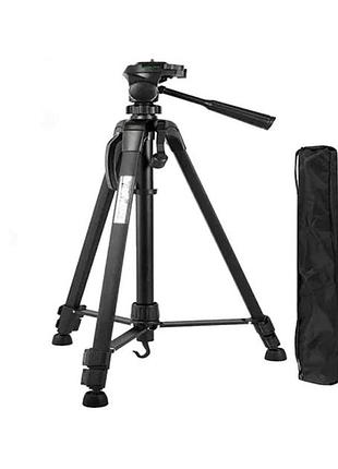 Штатив tripod stand wt-3520 алюмінієвий для фото і відео зйомки з тримачем висота до 136 см навантаження до 3 кг