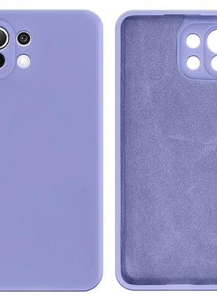Чехол silicone case camera protective для xiaomi mi 11 lite (13) лиловый lilac