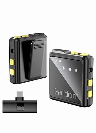 Беспроводной микрофон для телефона lightning earldom et-mc9l для записи звука влогерам музыкантам журналистам