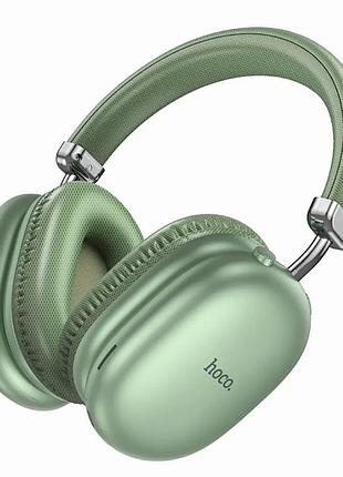 Bluetooth наушники hoco w35 air triumph зеленые для музыки и общения с батареей 400 мач до 45 часов работы