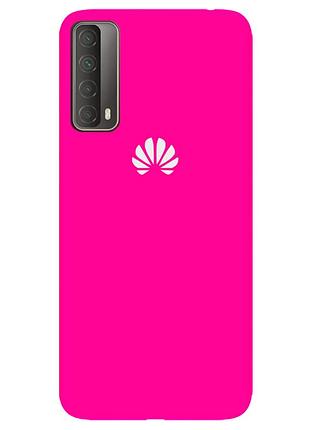 Чехол silicone case premium для huawei p smart 2021 shiny pink (21) ярко розовый