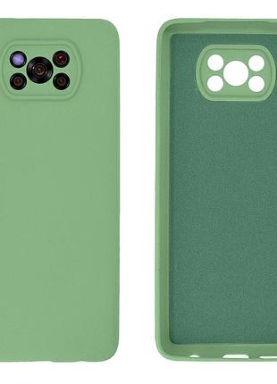 Чехол silicone case camera protective для xiaomi poco x3 (19) мятный mint