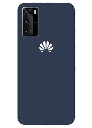 Чехол silicone case premium для huawei p40pro dark blue (08) темно синий