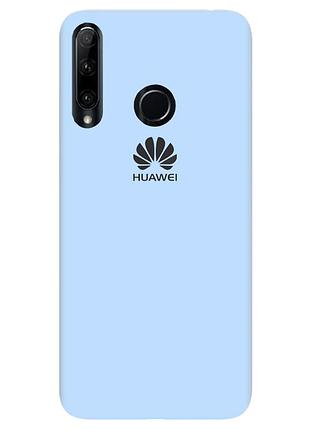 Чехол silicone case premium для huawei y6p 2020 lilac cream (11) голубой