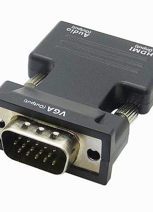 Переходник hdmi на vga для подключения ноутбука и проектора передача видео и аудио сигналов