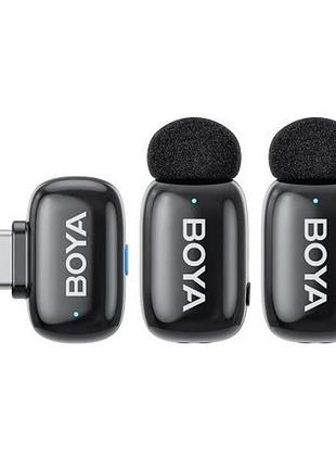 Бездротовий мікрофон boya mini-23 петличний для запису інтерв'ю стрімів і подкастів з шумозаглушенням