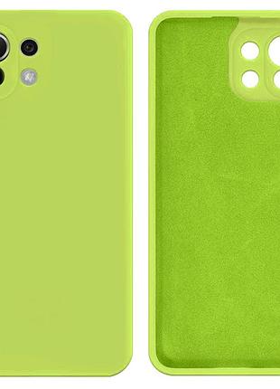 Чохол silicone case camera protective для xiaomi mi 11 lite (27) яскраво зелений neon green