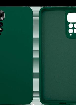 Чехол silicone case camera protective для xiaomi redmi note 11 pro (22) темно зеленый forest green