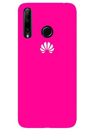 Чехол silicone case premium для huawei p smart plus 2019 shiny pink (21) ярко розовый