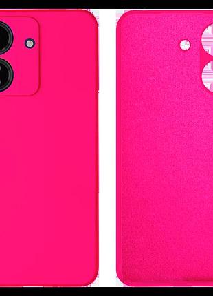 Чехол silicone case camera protective для xiaomi redmi 13c (21) ярко розовый shiny pink
