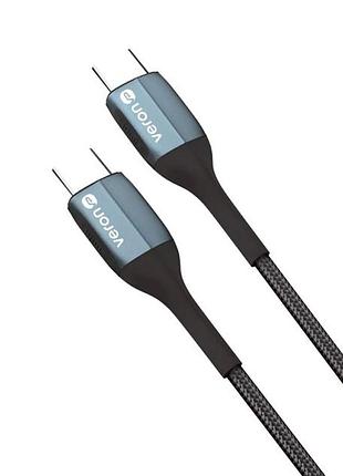 Кабель usb c to c 3a для швидкої зарядки і передачі даних 1м чорний нейлоновий для телефону і планшета