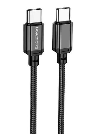 Кабель usb c to c 60w для зарядки ноутбука і телефону 1м з алюмінієвим конектором чорний