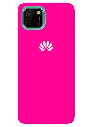 Чехол silicone case premium для huawei y5p 2020 shiny pink (21) ярко розовый