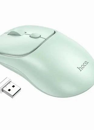 Беспроводная мышь hoco gm25 зеленая с bluetooth для работы и игр с высокой чувствительностью 1600 dpi