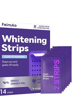 Смужки для вибілювання зубів feimuko whitening strips набір 14 шт.