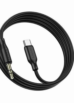 Кабель aux usb c 1м для смартфонів і планшетів чорний передача звуку високої якості