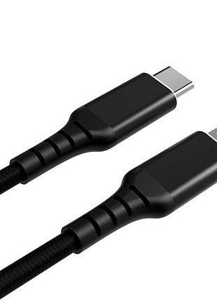 Силіконовий кабель usb c на lightning 27 вт для зарядки та передачі даних 2 м чорний