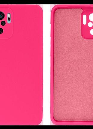 Чохол silicone case camera protective для xiaomi redmi note 10 (21) яскраво рожевий shiny pink