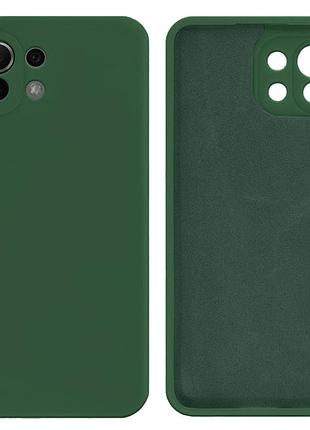 Чохол silicone case camera protective для xiaomi mi 11 lite (22) темно-зелений forest green