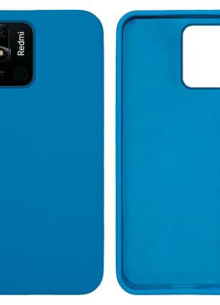 Чехол silicone case camera protective для xiaomi redmi 10c (10) cиний azure