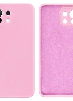 Чехол silicone case camera protective для xiaomi mi 11 lite (17) розовый light pink