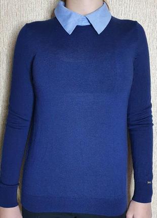 Качественный, стильный свитер, джемпер с имитацией рубашки tommy hilfiger2 фото