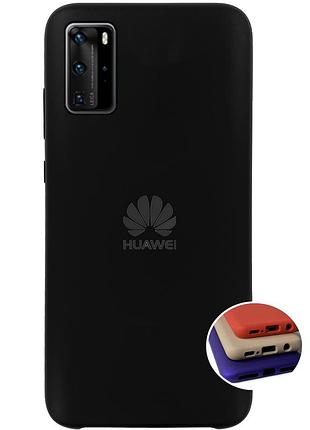 Чехол silicone full case для huawei p40 pro (25) black черный