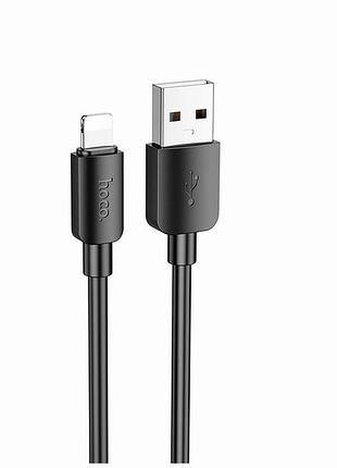 Кабель lightning 2.4a для iphone ipad черный быстрая зарядка и передача данных 1 метр hoco x96