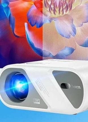 Беспроводной проектор hoco dt1 720p с wi-fi и bluetooth для домашнего кинотеатра и игр на большом экране