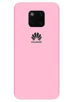 Чехол silicone case premium для huawei mate 20 pro light pink (17) розовый
