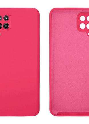 Чехол silicone case camera protective для samsung a12 (21) ярко розовый shiny pink