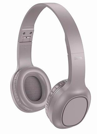 Наушники bluetooth hoco w46 беспроводные для музыки и звонков с длительным временем работы 20 часов коричневые