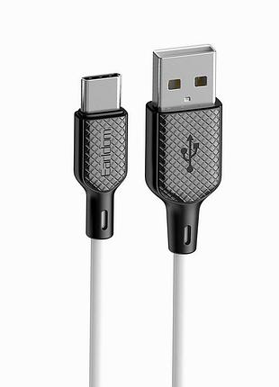 Usb c кабель 2.4a 1м силиконовый для зарядки и передачи данных совместим с смартфонами и планшетами белый