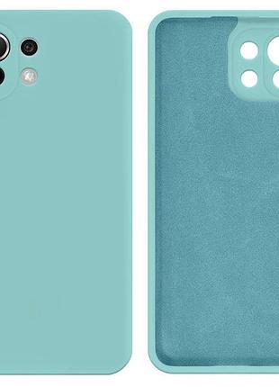 Чехол silicone case camera protective для xiaomi mi 11 lite (02) бирюза sea blue