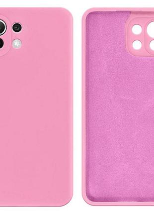 Чехол silicone case camera protective для xiaomi mi 11 lite (04) розовый pink