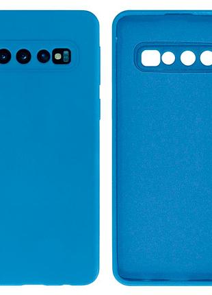 Чехол silicone case camera protective для samsung s10 (16) синий blue