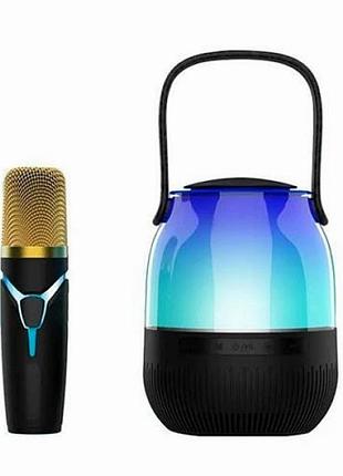 Bluetooth колонка и микрофон a68 черный для музыки и караоке портативное устройство с хорошим звуком
