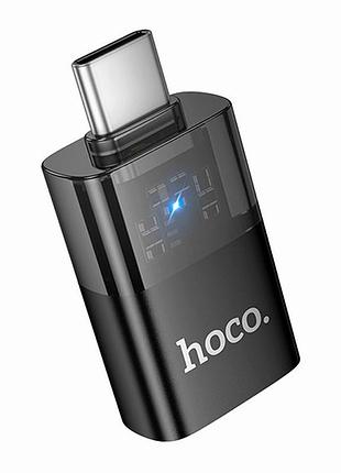 Адаптер otg usb c до usb hoco ua36b черный для смартфонов и ноутбуков быстрая передача данных и зарядка