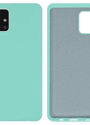 Чехол silicone case camera protective для samsung a71 (02) бирюза sea blue